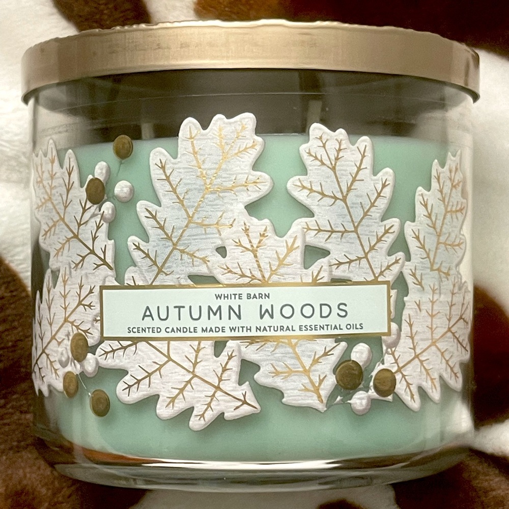 NEW Autumn Woods Bath & Body Works 3-Wick Candle